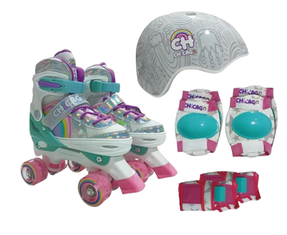 Patines Chicago Roller Ajustables Con Accesorios