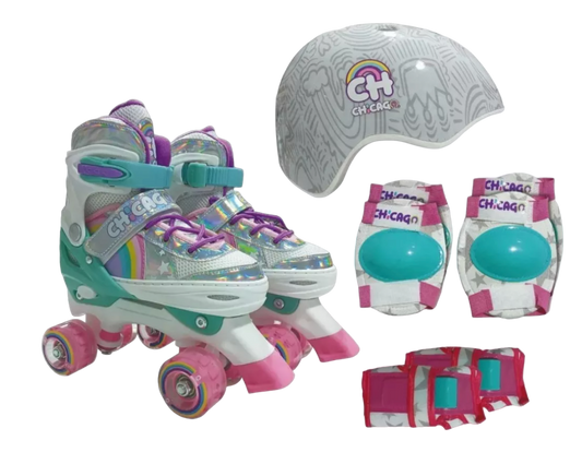 Patines Chicago Roller Ajustables Con Accesorios